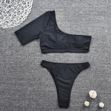 High Leg Swimsuit One-shoulder Sexy Bikini - Tania's Online Closet, LLC