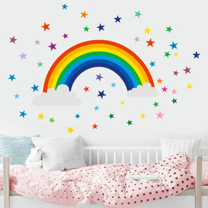 Rainbow Decal Bedroom Vinyl Art Mural Children Bedroom Nursery - Tania's Online Closet, LLC