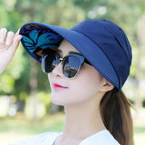 summer sun hat adjustable wide-brimmed beach hat UV protection sun visor hat - Tania's Online Closet, LLC