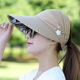 summer sun hat adjustable wide-brimmed beach hat UV protection sun visor hat - Tania's Online Closet, LLC