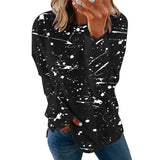 Large Size Graffiti Printing Women shirts Fashion Long Sleeve O-Neck Over Sized - Tania's Online Closet, LLC