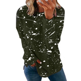 Large Size Graffiti Printing Women shirts Fashion Long Sleeve O-Neck Over Sized - Tania's Online Closet, LLC