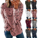 Large Size Graffiti Printing Women shirts Fashion Long Sleeve O-Neck Over Sized - Tania's Online Closet, LLC