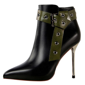 Leather Ankle Boots-Knight Boots - Tania's Online Closet, LLC
