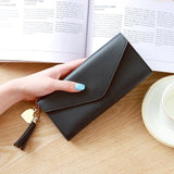 Long Wallet Women Purses Tassel Fashion Coin Purse Card Holder Wallet - Tania's Online Closet, LLC