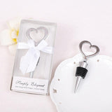 Love Heart Corkscrew Wine Bottle Opener + Wine Stopper Wedding Gift Favors - Tania's Online Closet, LLC