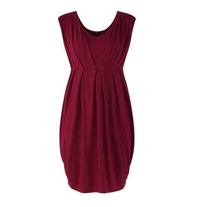 Maternity Dress Pregnancy Sleeveless Solid Color Summer Casual Dress - Tania's Online Closet, LLC
