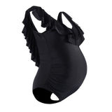 Maternity Ruffles Pure Color Beachwear Pregnant Women 2020 Swimsuit - Tania's Online Closet, LLC