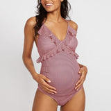Maternity Women swimwear Ruffled one piece Swimsuit - Tania's Online Closet, LLC