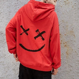 Men Hoodies Happy Smiling Face Print Kpop Hoodie Pullover - Tania's Online Closet, LLC