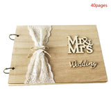Mr & Mrs Wedding Guest Book Personalized Rustic Wooden Signature Guestbook - Tania's Online Closet, LLC
