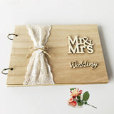 Mr & Mrs Wedding Guest Book Personalized Rustic Wooden Signature Guestbook - Tania's Online Closet, LLC