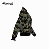 Thin Camouflage Jacket Women - Bomber Coat Camo - Pocket Cropped Jacket - Tania's Online Closet, LLC
