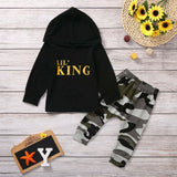 Baby Boy LIL KING Hoodie Tops+ Camo Pants Outfit - Tania's Online Closet, LLC