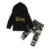 Baby Boy LIL KING Hoodie Tops+ Camo Pants Outfit - Tania's Online Closet, LLC