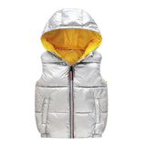 Autumn Winter Vest For Girls Waterproof Glossy Hooded Vest - Tania's Online Closet, LLC