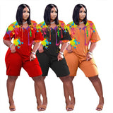 Plus Size Fashion Casual Women's Clothing Street Style Splash Ink  Loose Short Jumpsuit - Tania's Online Closet, LLC