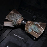 Men's Luxury Bowtie With Box Fashion Peacock Feather Bow Ties For Men - Tania's Online Closet, LLC