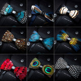 Men's Luxury Bowtie With Box Fashion Peacock Feather Bow Ties For Men - Tania's Online Closet, LLC