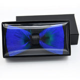 Men's Luxury Bowtie With Box Fashion Peacock Feather Bow Ties For Men - Tania's Online Closet, LLC