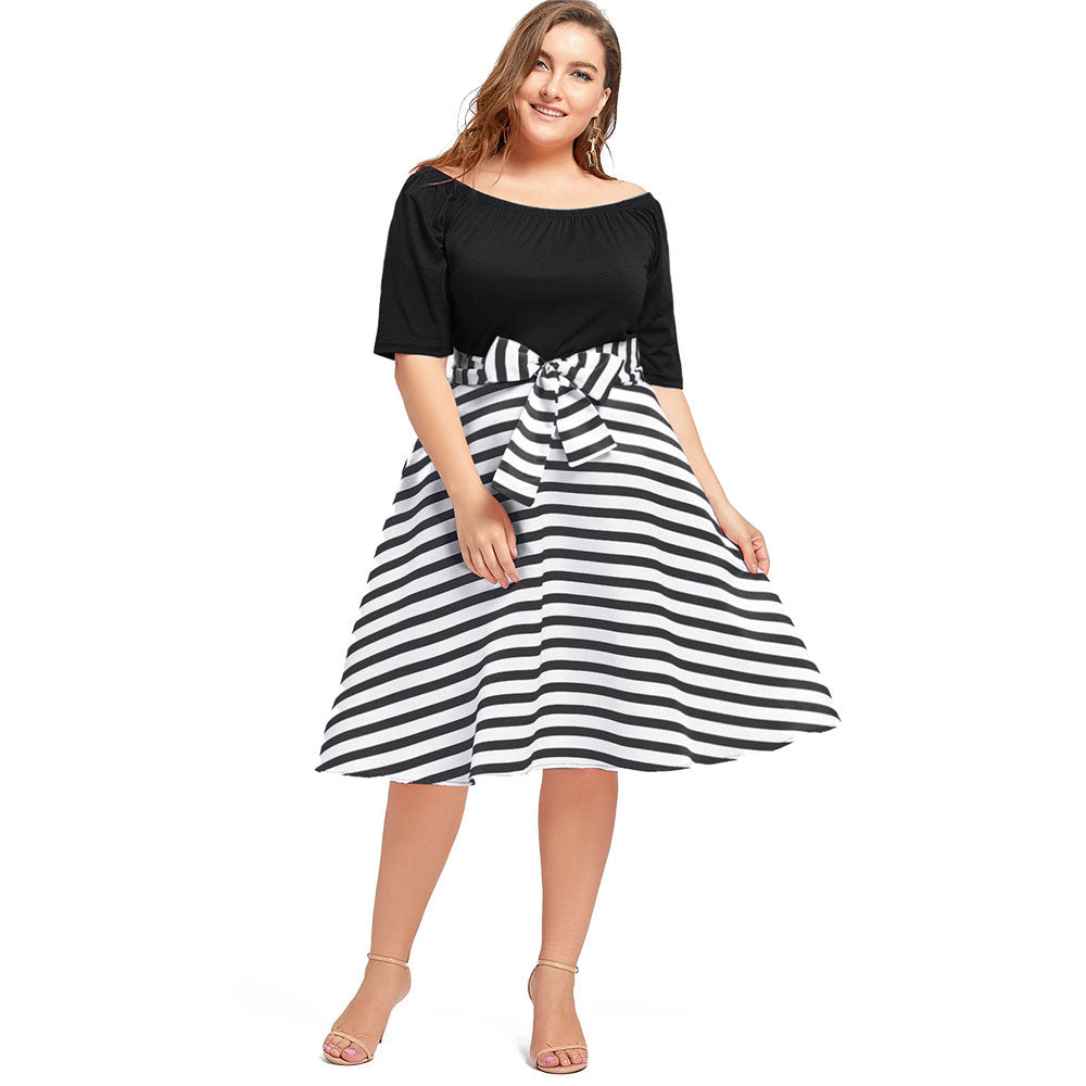 ROSE GAL Women Short Sleeves Dress Summer Color Block Plus Size Dresses ROSE GAL Women Short Sleeves Dress Summer Color Block Plus Size Dresses