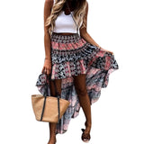Women Irregular Hem Long Skirt Fashion Streetwear