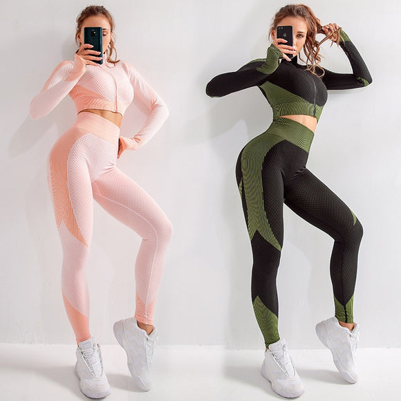 Seamless Women Yoga Sets Female Sport Gym Suits - Tania's Online Closet, LLC