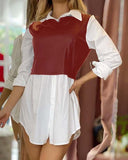 Asymmetrical Short Shirt Dress 2020 Turn-Down Collar Button Long Sleeve - Tania's Online Closet, LLC