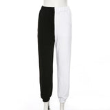 Women Sweatpants High Waist Color Blocking Long Pants Slim - Tania's Online Closet, LLC