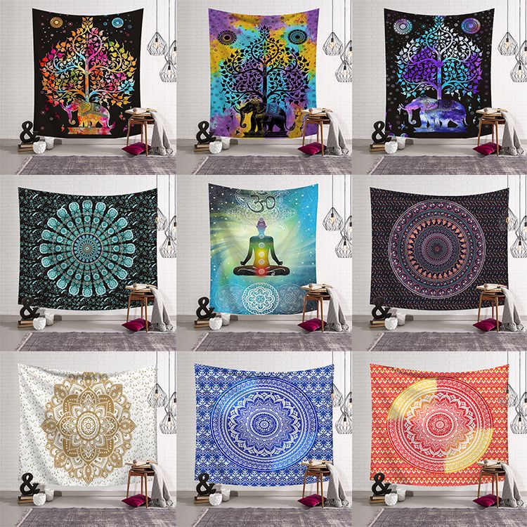 Spiritual Ritual Symbol Yoga Mandala Decorative Tapestry Wall Hanging ...