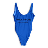 THICK THIGHS SAVE LIVES One Piece Swimsuit Plus Size Swimwear - Tania's Online Closet, LLC