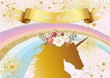 Unicorn Birthday Party Backdrop Photography Background - Tania's Online Closet, LLC