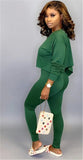Women 2 Pieces Outfits Set Tracksuit Long Sleeve Off Shoulder  Waist Pants Sets - Tania's Online Closet, LLC