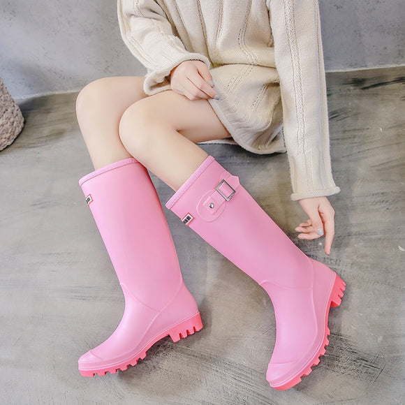 Women High Warm Lined Rain Boots Anti-slip Waterproof Insulated Pull-on - Tania's Online Closet, LLC