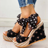 Bowknot Design Platform Wedge Female Casual shoes - Tania's Online Closet, LLC