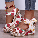 Bowknot Design Platform Wedge Female Casual shoes - Tania's Online Closet, LLC