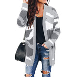 Women Fashion American Style Army Camouflage Knitted Cardigan Casual Loose Coat - Tania's Online Closet, LLC