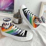 Women's Fashion Vulcanized Shoes- Woman Sneakers New Rainbow Retro Canvas - Tania's Online Closet, LLC