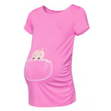 Women's Maternity Baby in Pocket Print T-Shirt - Tania's Online Closet, LLC