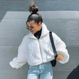 New White Fur Faux Jacket Women Streetwear Short Jackets - Tania's Online Closet, LLC
