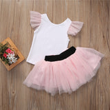 Lovely Short Sleeve T-shirt  & TuTu Skirt 2pcs Mother and Daughter sets - Tania's Online Closet, LLC