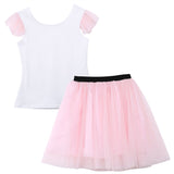 Lovely Short Sleeve T-shirt  & TuTu Skirt 2pcs Mother and Daughter sets - Tania's Online Closet, LLC