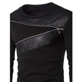 Men Winter Warm Splicing Leather Sweatshirt - Tania's Online Closet, LLC