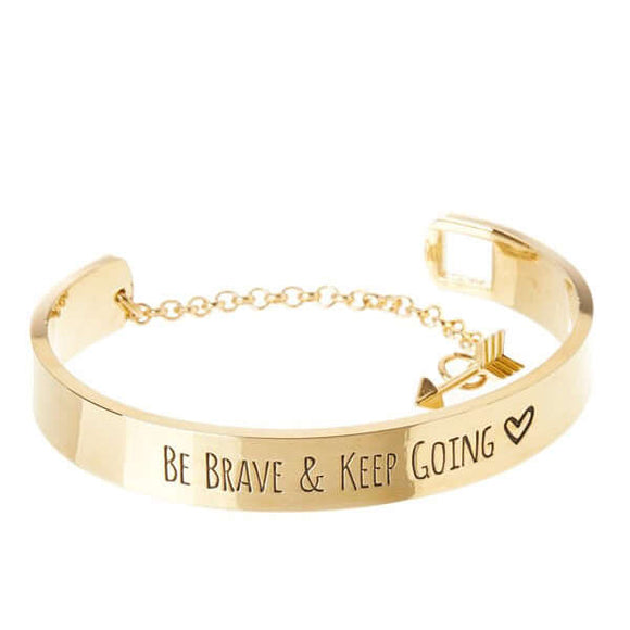 Be Brave & Keep Going Engraved Bangle - Tania's Online Closet, LLC