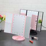 LED Makeup Mirror Lighted Touch Screen Magnifying 1X 2X 3X 180 Rotating 3 Folding Mirror - Tania's Online Closet, LLC