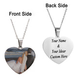 Custom Photo Initial Letter Heart Necklace Personalized Any Photo/Name Jewelry - Tania's Online Closet, LLC