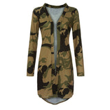 Ladies Long Cardigan Camouflage Long Sleeve Coat - Tania's Online Closet, LLC