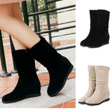 Winter  Women's Thick  Bottom  Round-Toe  Middle Boots - Tania's Online Closet, LLC