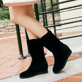 Winter  Women's Thick  Bottom  Round-Toe  Middle Boots - Tania's Online Closet, LLC