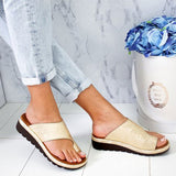 Comfy Platform Flat Sole Ladies Casual Soft Big Toe Foot Correction Sandal - Tania's Online Closet, LLC